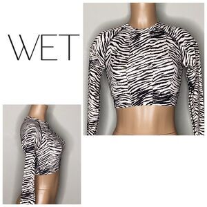 New. WET from L.A. Zebra rash guard. Small. Retails $108